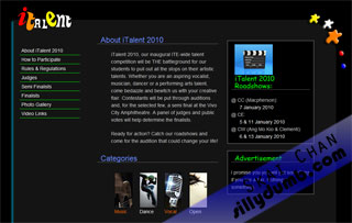 iTalent 2010 website - About Italent