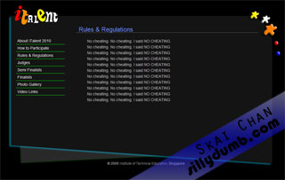 iTalent 2010 website - Rules and Regulations