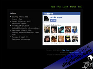 Smoke Slayer website's printscreen