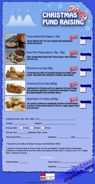 Christmas Fund Raising 2009 flyer